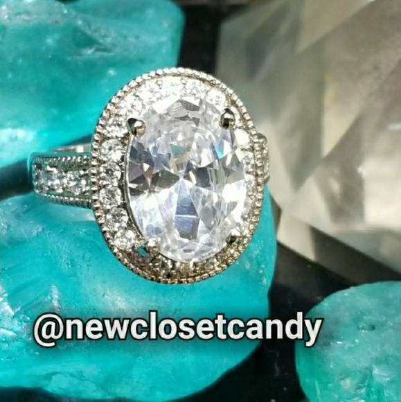 Diamond Synthetic CZ Reflective Ring .925 - Picture 3 of 7